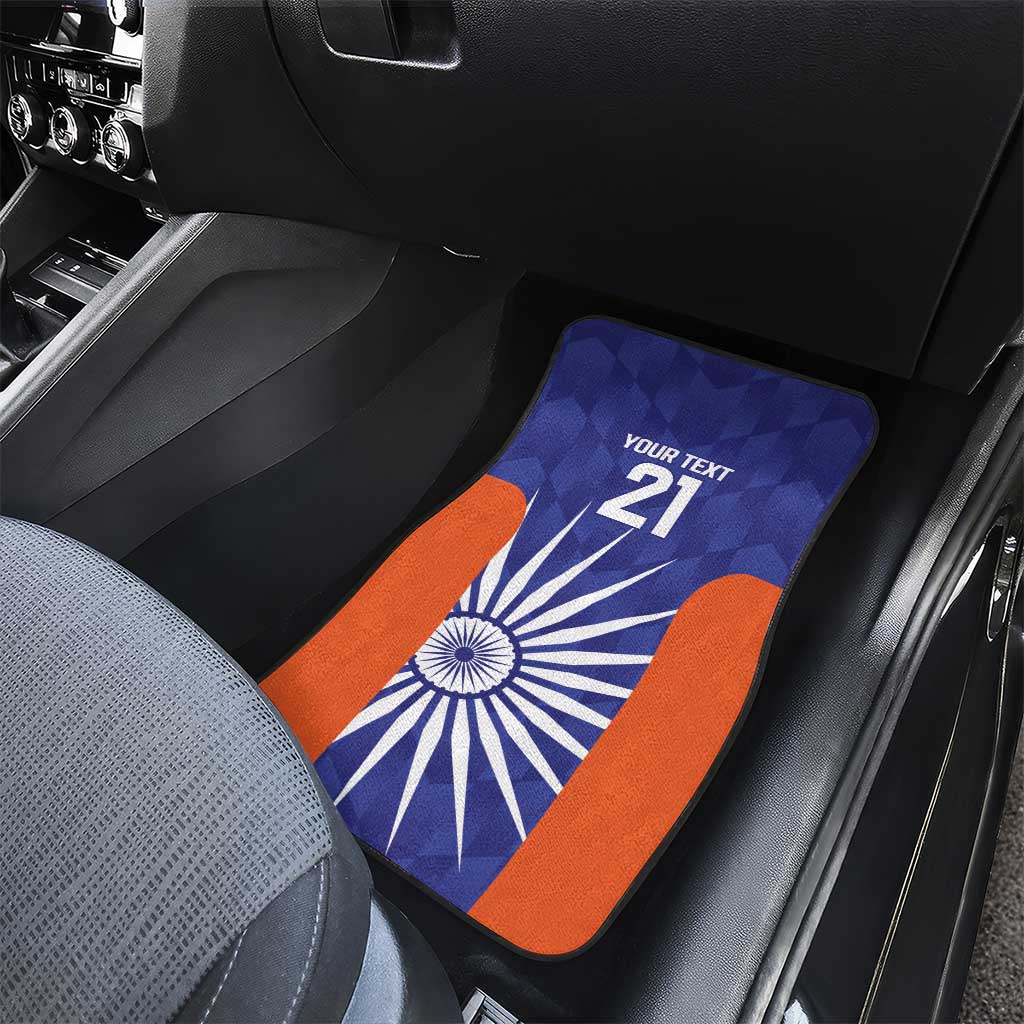 India Cricket Custom Car Mats Ashoka Chakra with Flag Style