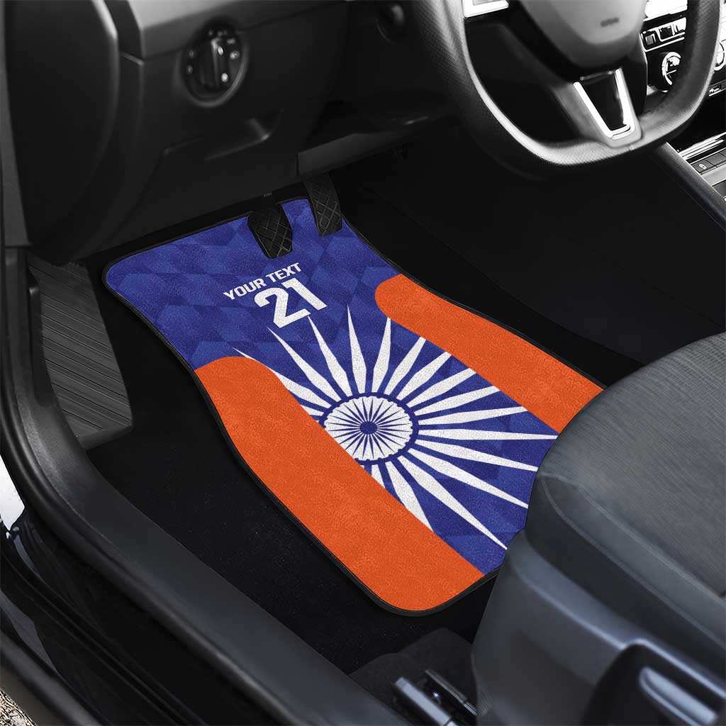 India Cricket Custom Car Mats Ashoka Chakra with Flag Style