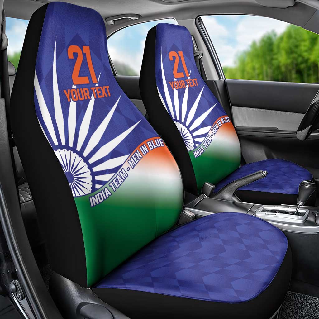 India Cricket Custom Car Seat Cover Ashoka Chakra with Flag Style