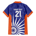 India Cricket Custom Family Matching Long Sleeve Bodycon Dress and Hawaiian Shirt Ashoka Chakra with Flag Style