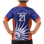 India Cricket Custom Family Matching Mermaid Dress and Hawaiian Shirt Ashoka Chakra with Flag Style