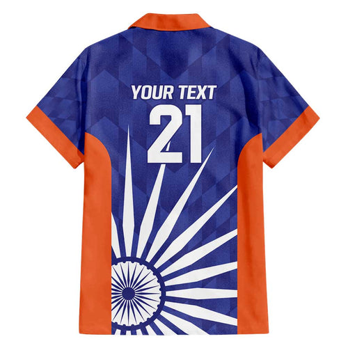 India Cricket Custom Family Matching Summer Maxi Dress and Hawaiian Shirt Ashoka Chakra with Flag Style