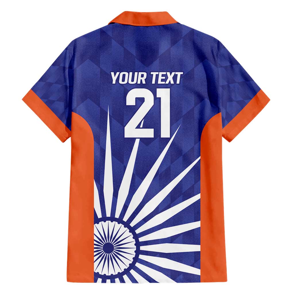India Cricket Custom Hawaiian Shirt Ashoka Chakra with Flag Style