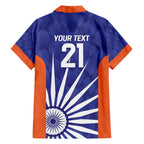 India Cricket Custom Hawaiian Shirt Ashoka Chakra with Flag Style