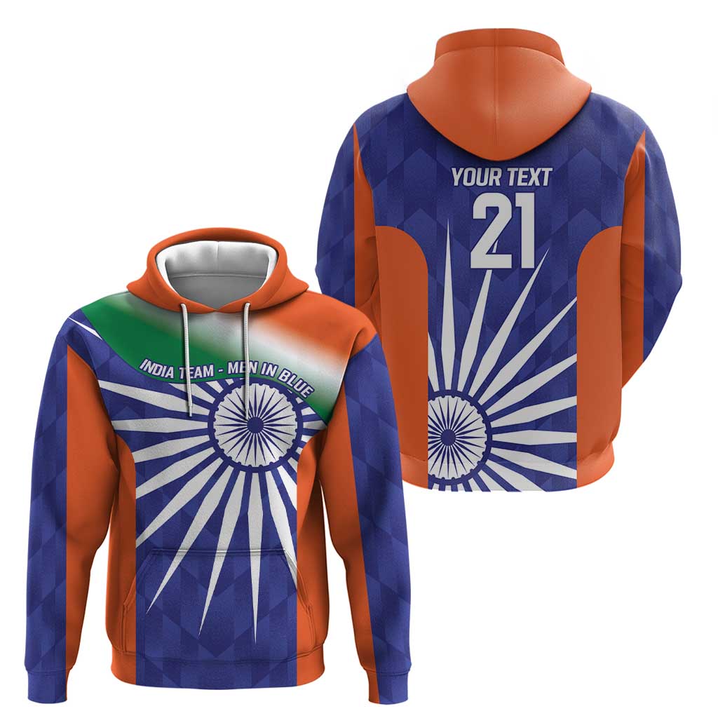 India Cricket Custom Hoodie Ashoka Chakra with Flag Style