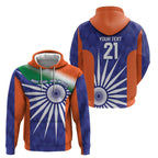 India Cricket Custom Hoodie Ashoka Chakra with Flag Style