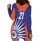 India Cricket Custom Hoodie Dress Ashoka Chakra with Flag Style