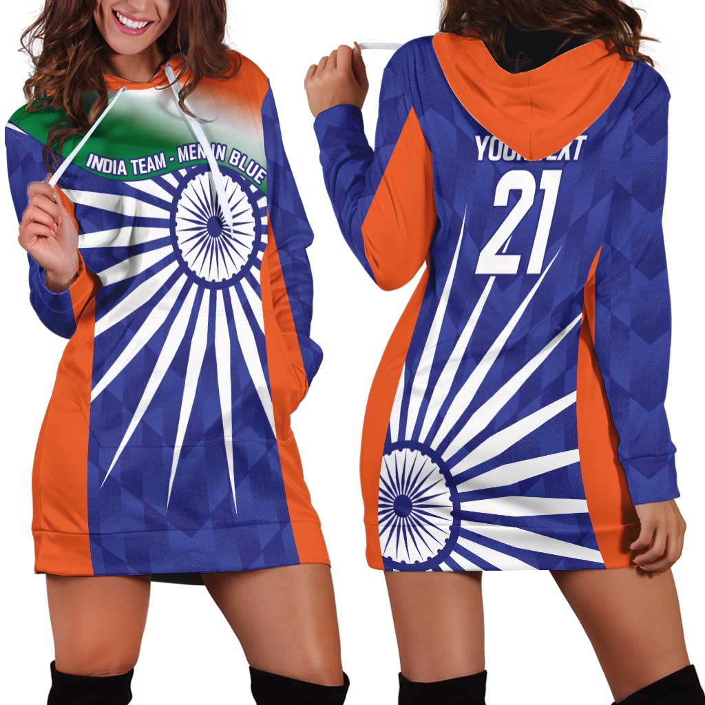 India Cricket Custom Hoodie Dress Ashoka Chakra with Flag Style