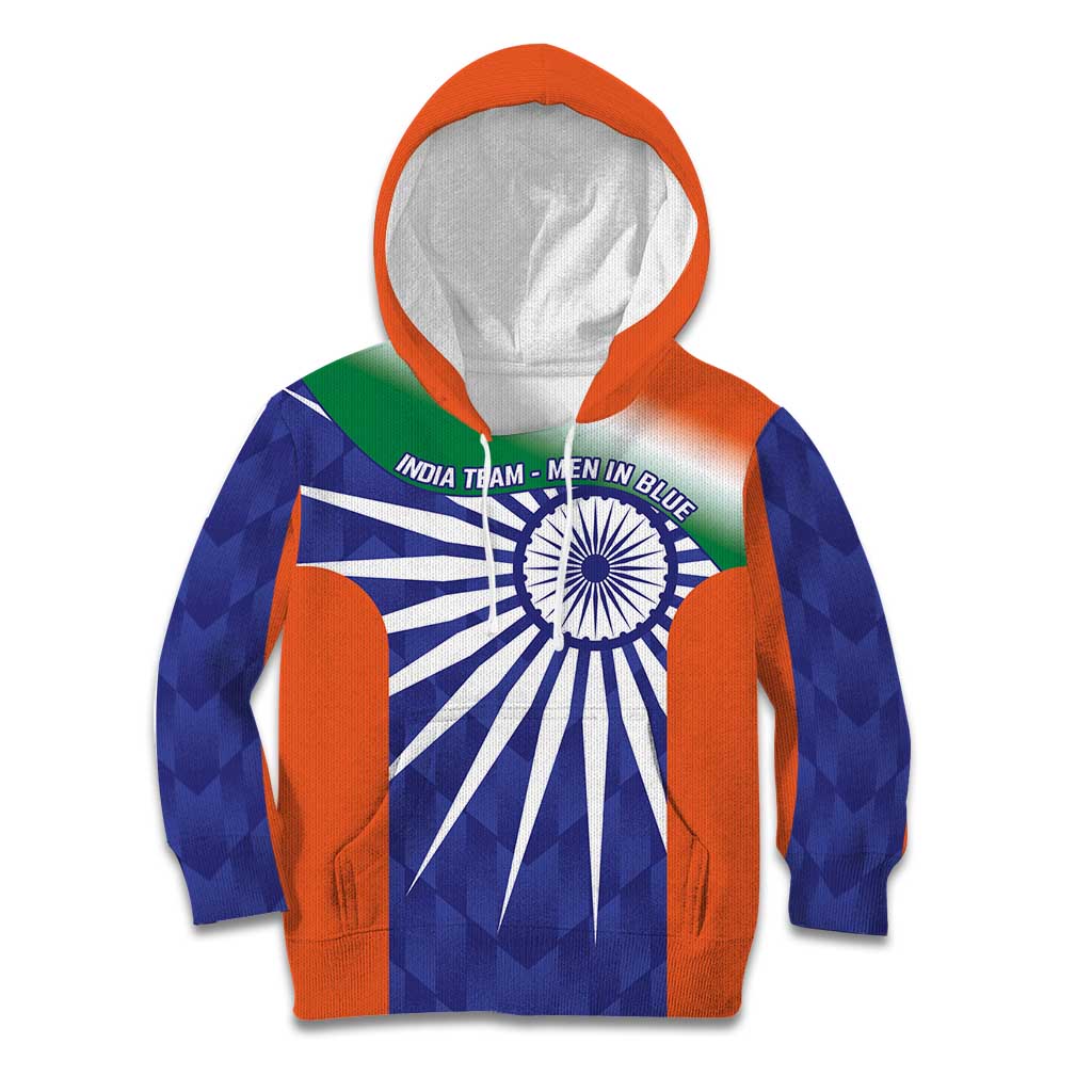 India Cricket Custom Kid Hoodie Ashoka Chakra with Flag Style