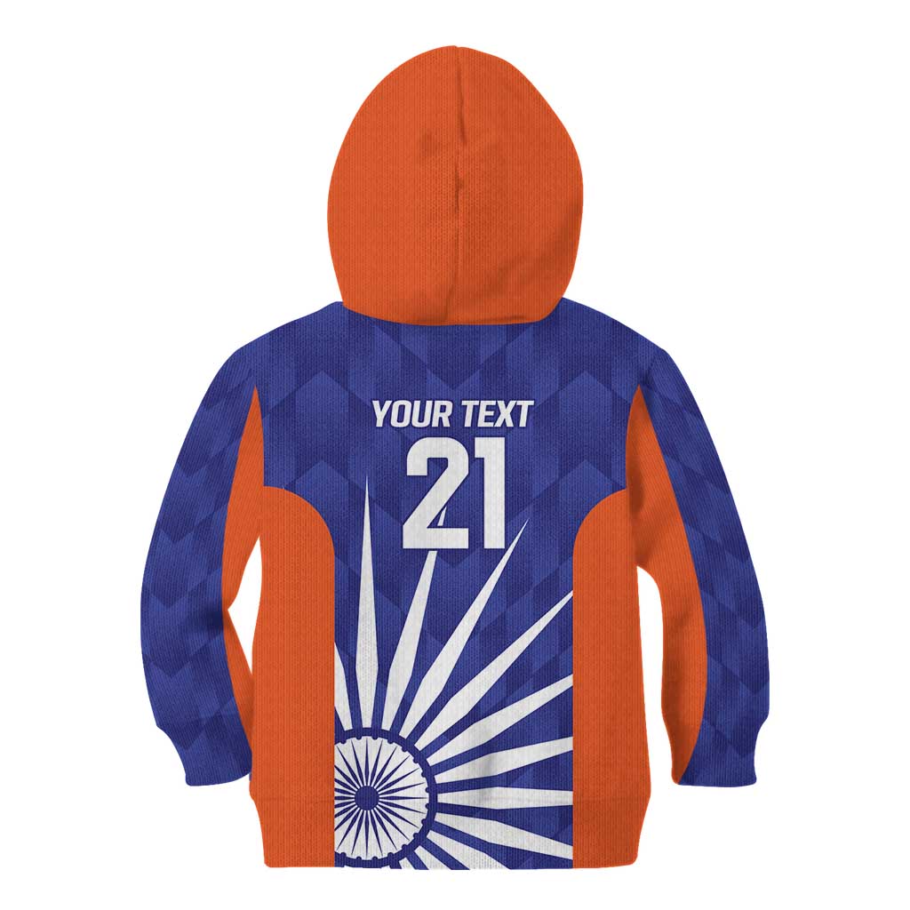 India Cricket Custom Kid Hoodie Ashoka Chakra with Flag Style