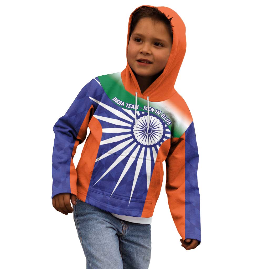 India Cricket Custom Kid Hoodie Ashoka Chakra with Flag Style