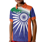India Cricket Custom Kid Polo Shirt Ashoka Chakra with Flag Style