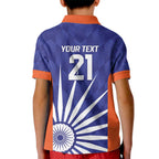 India Cricket Custom Kid Polo Shirt Ashoka Chakra with Flag Style