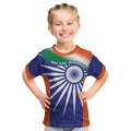 India Cricket Custom Kid T Shirt Ashoka Chakra with Flag Style