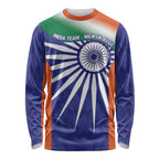 India Cricket Custom Long Sleeve Shirt Ashoka Chakra with Flag Style