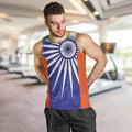 India Cricket Custom Men Tank Top Ashoka Chakra with Flag Style