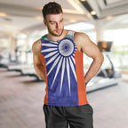 India Cricket Custom Men Tank Top Ashoka Chakra with Flag Style