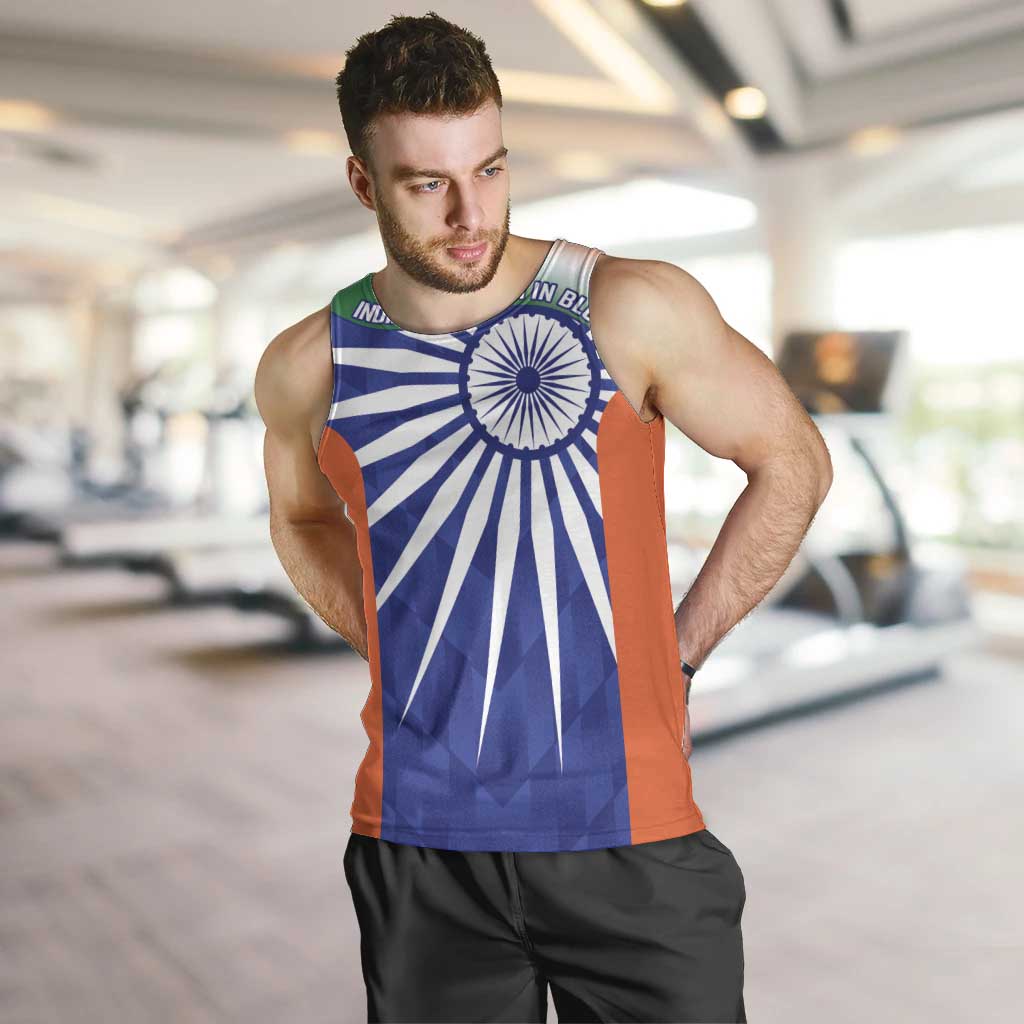 India Cricket Custom Men Tank Top Ashoka Chakra with Flag Style