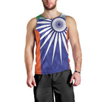 India Cricket Custom Men Tank Top Ashoka Chakra with Flag Style
