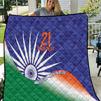 India Cricket Custom Quilt Ashoka Chakra with Flag Style