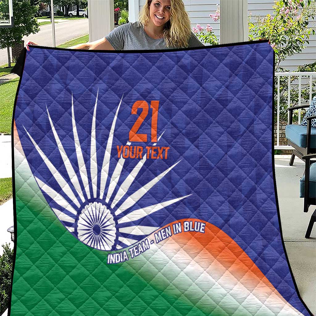 India Cricket Custom Quilt Ashoka Chakra with Flag Style