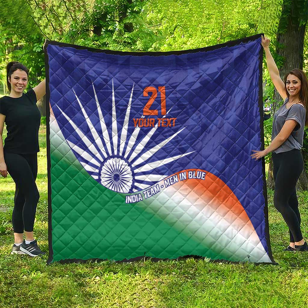 India Cricket Custom Quilt Ashoka Chakra with Flag Style
