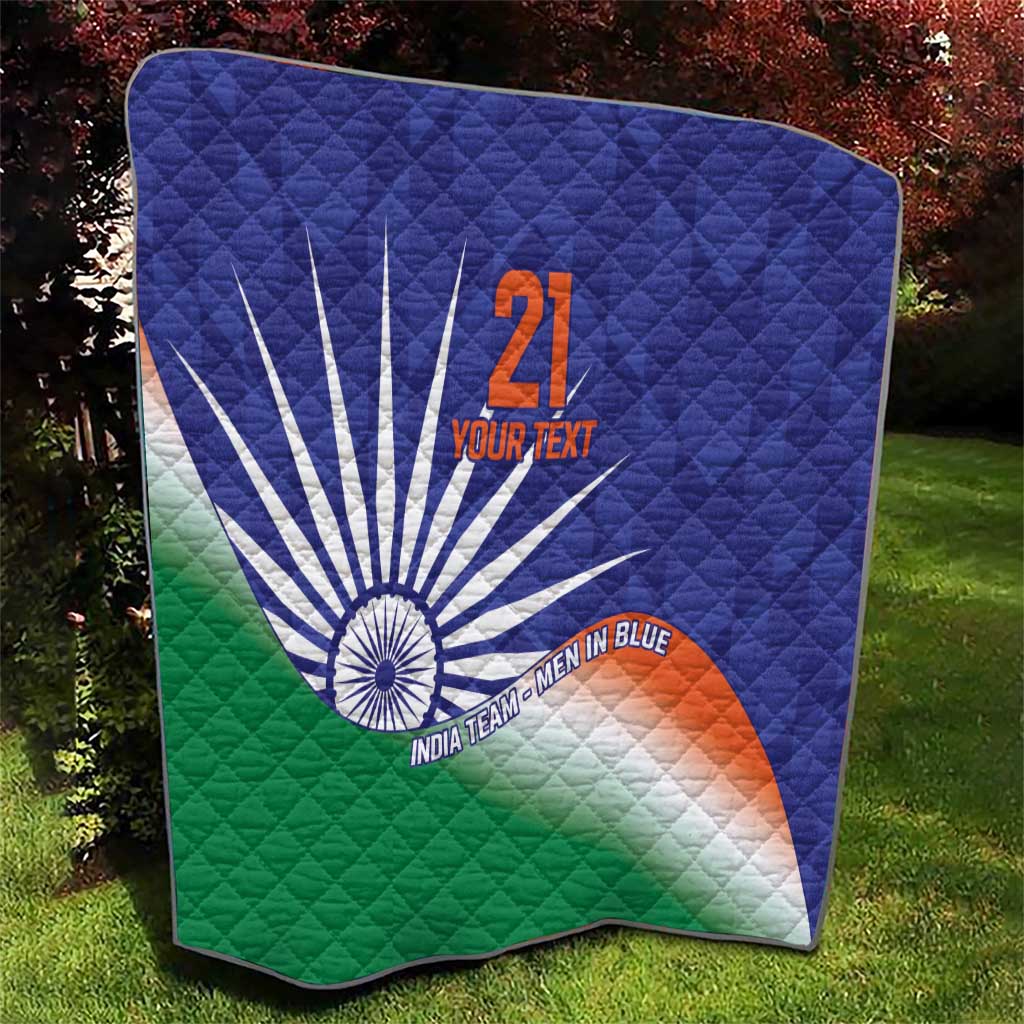 India Cricket Custom Quilt Ashoka Chakra with Flag Style