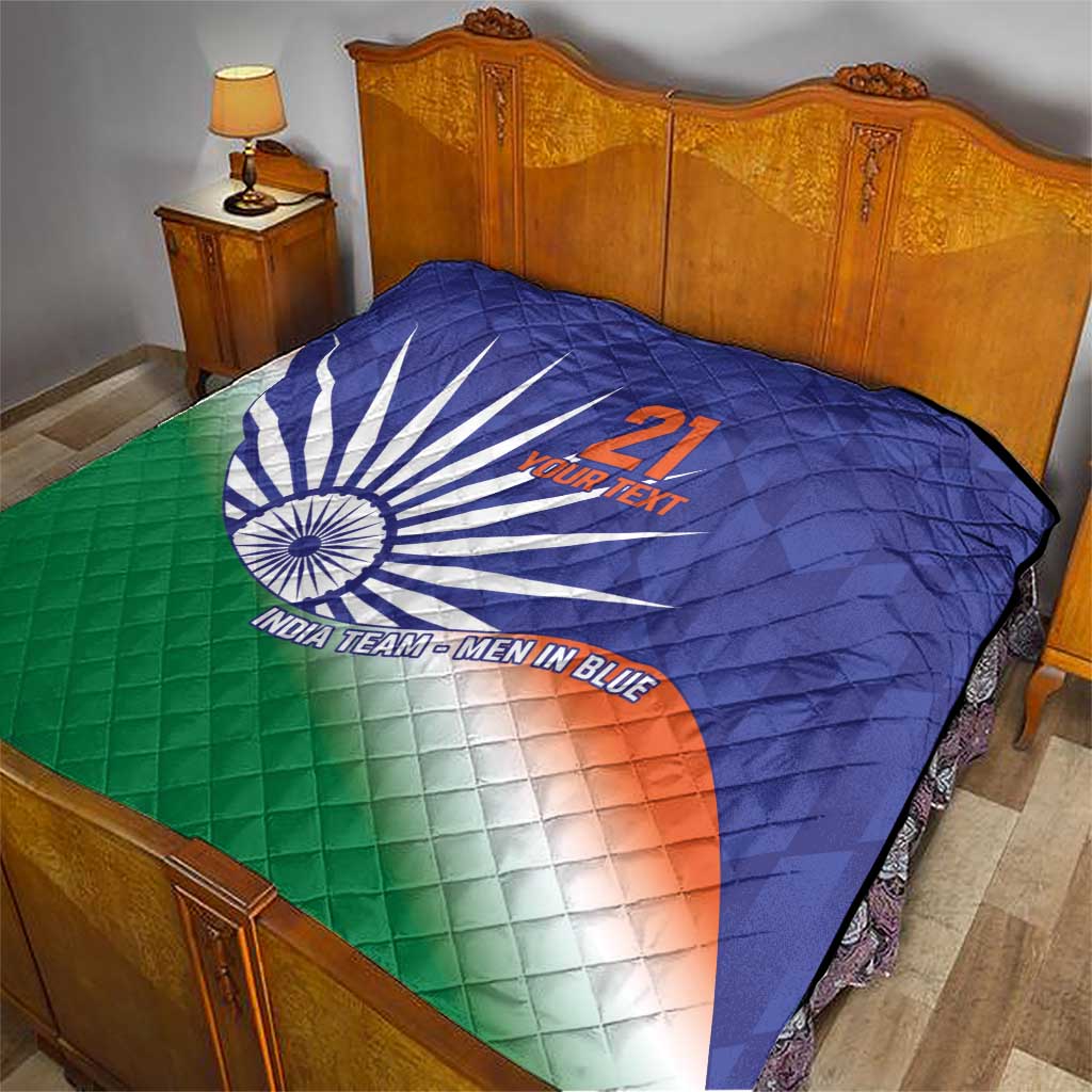 India Cricket Custom Quilt Ashoka Chakra with Flag Style