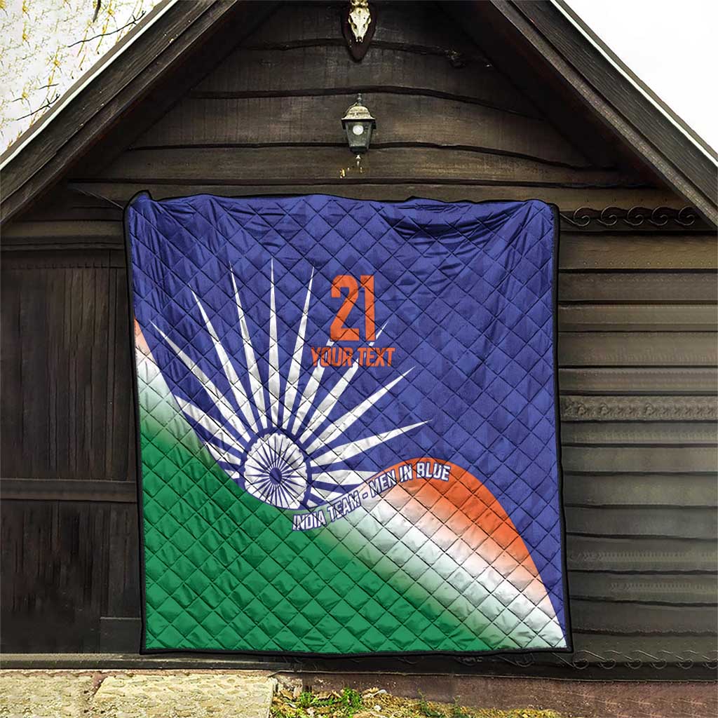 India Cricket Custom Quilt Ashoka Chakra with Flag Style