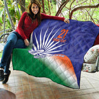 India Cricket Custom Quilt Ashoka Chakra with Flag Style