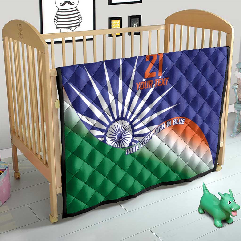 India Cricket Custom Quilt Ashoka Chakra with Flag Style