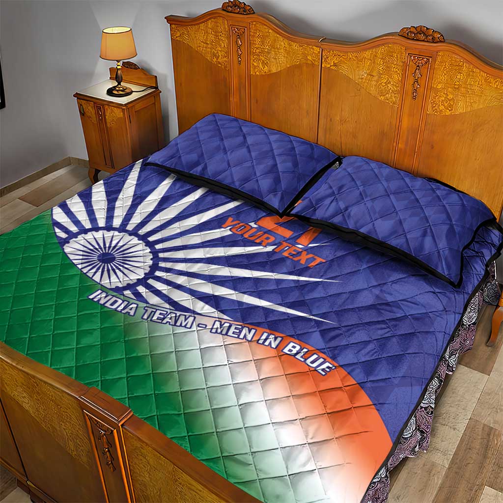 India Cricket Custom Quilt Bed Set Ashoka Chakra with Flag Style