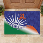 India Cricket Custom Rubber Doormat Ashoka Chakra with Flag Style