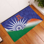 India Cricket Custom Rubber Doormat Ashoka Chakra with Flag Style