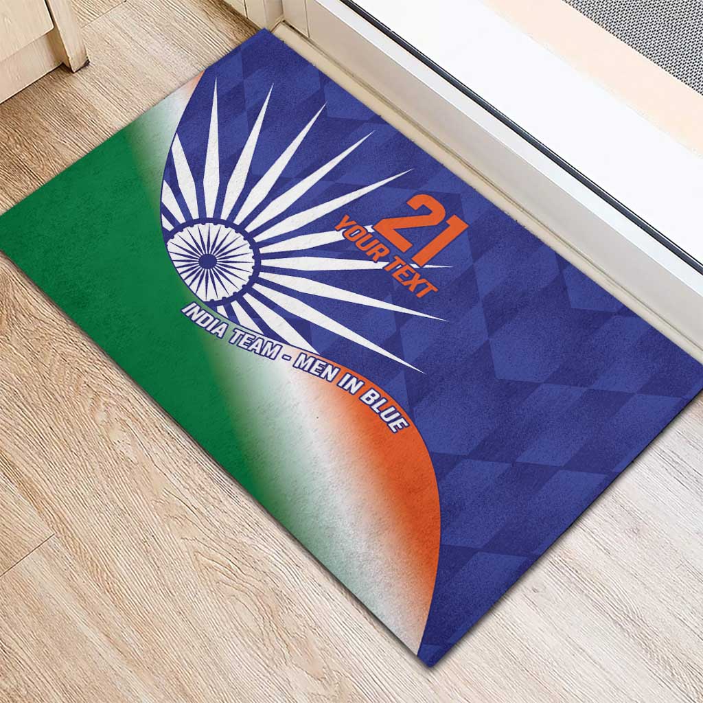 India Cricket Custom Rubber Doormat Ashoka Chakra with Flag Style