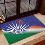 India Cricket Custom Rubber Doormat Ashoka Chakra with Flag Style