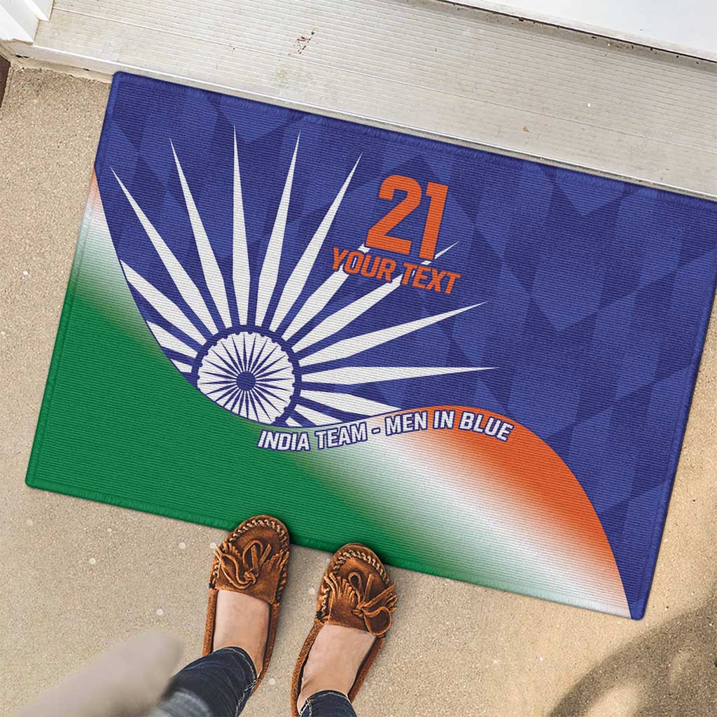 India Cricket Custom Rubber Doormat Ashoka Chakra with Flag Style