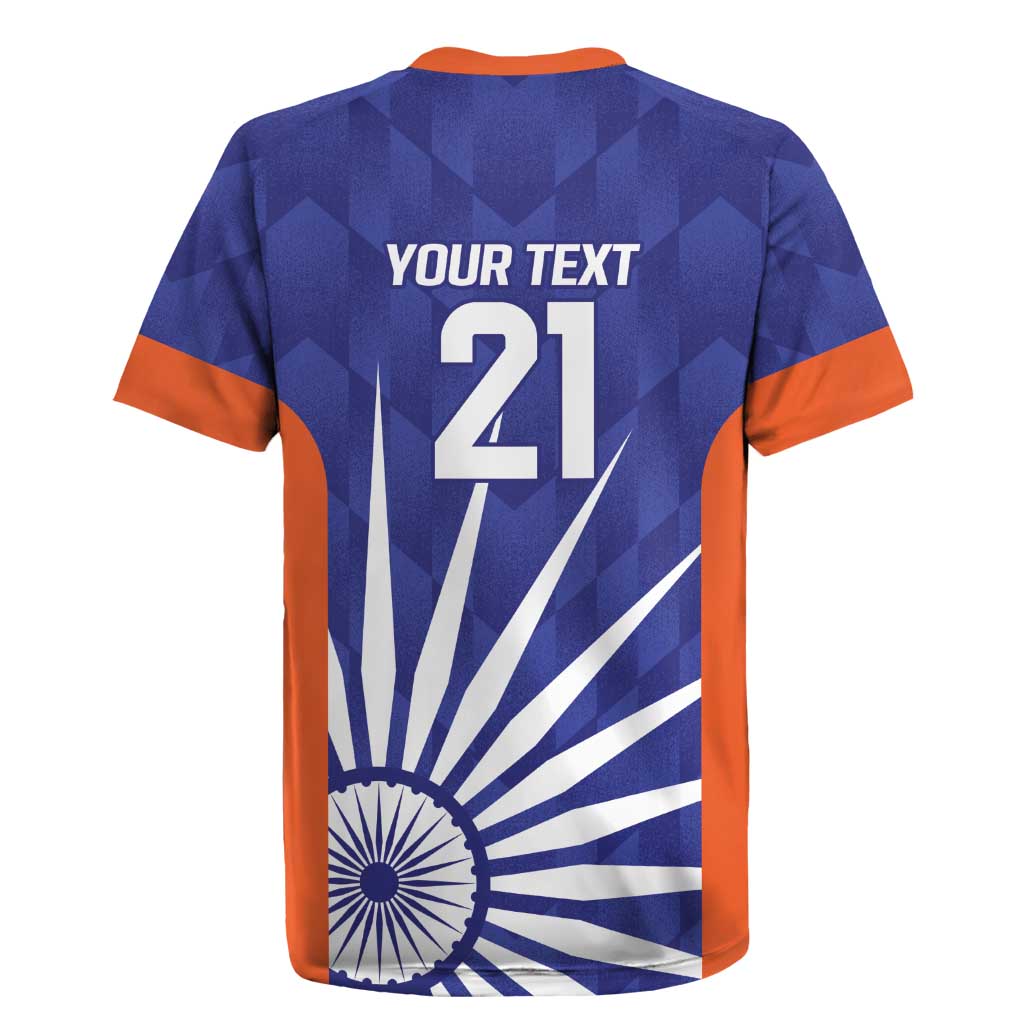 India Cricket Custom Rugby Jersey Ashoka Chakra with Flag Style