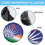 India Cricket Custom Spare Tire Cover Ashoka Chakra with Flag Style