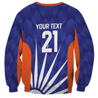 India Cricket Custom Sweatshirt Ashoka Chakra with Flag Style