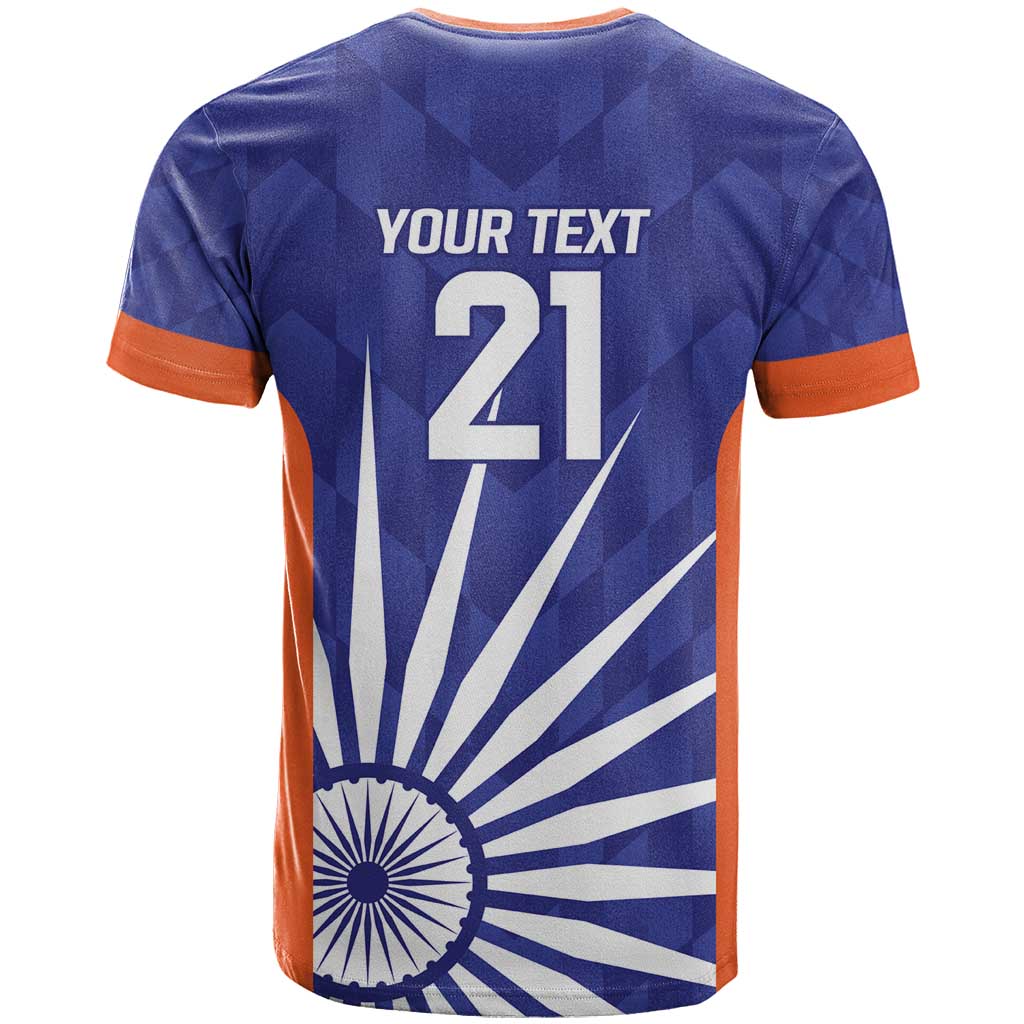 India Cricket Custom T Shirt Ashoka Chakra with Flag Style