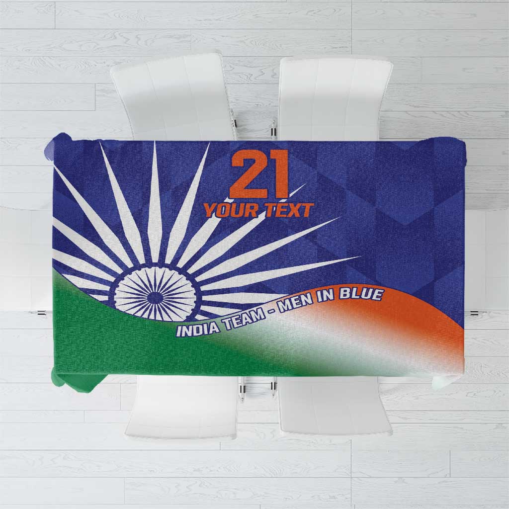 India Cricket Custom Tablecloth Ashoka Chakra with Flag Style