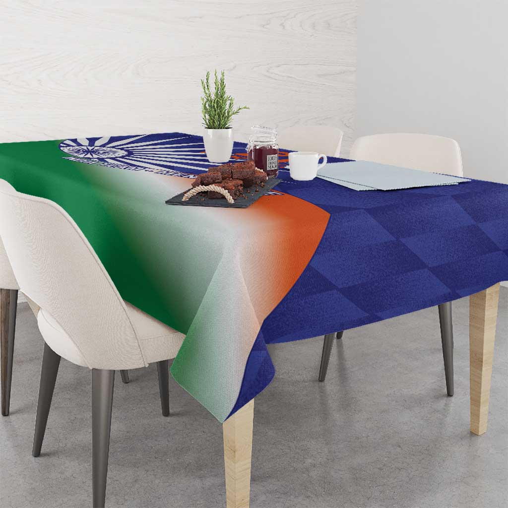 India Cricket Custom Tablecloth Ashoka Chakra with Flag Style