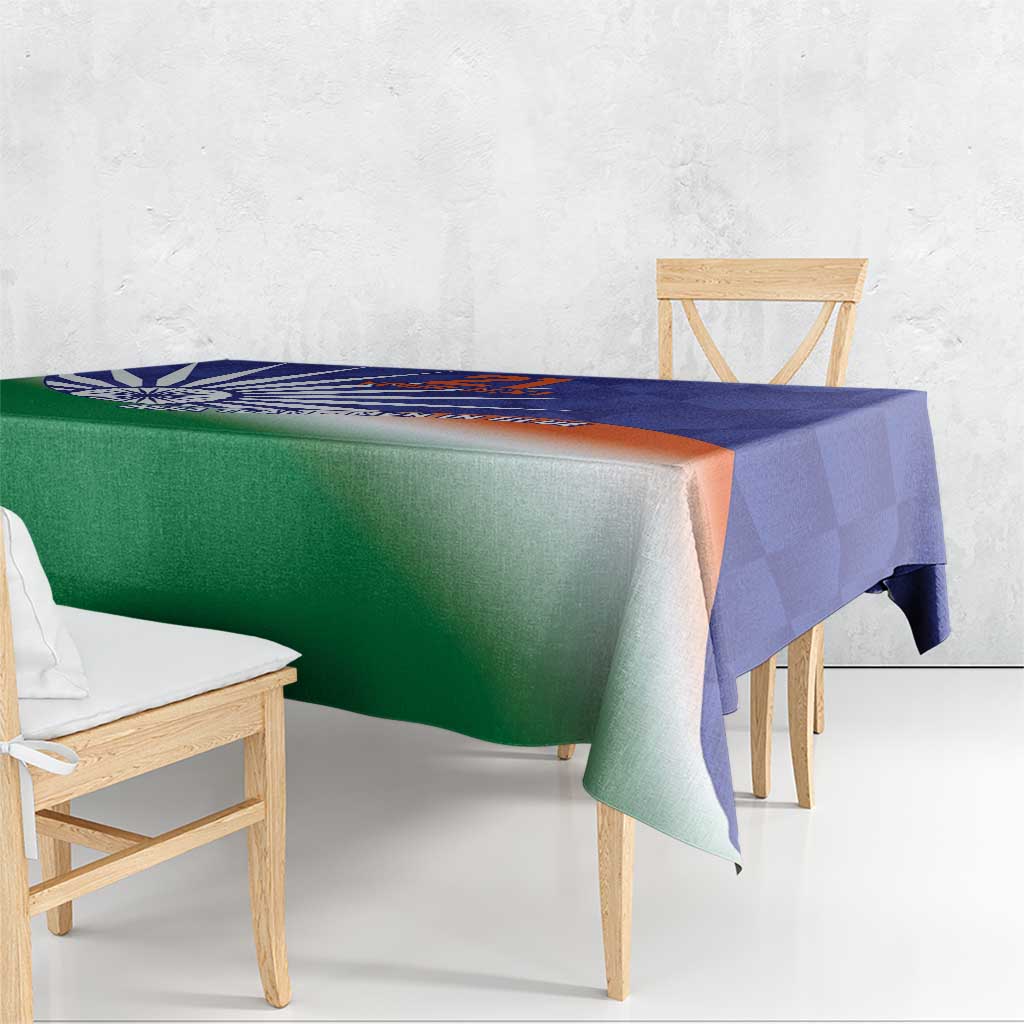 India Cricket Custom Tablecloth Ashoka Chakra with Flag Style