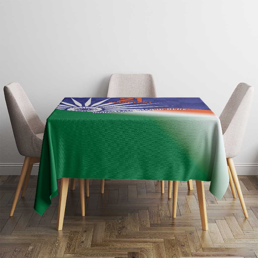 India Cricket Custom Tablecloth Ashoka Chakra with Flag Style