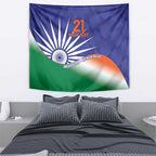 India Cricket Custom Tapestry Ashoka Chakra with Flag Style