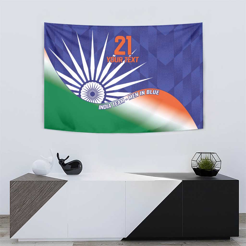 India Cricket Custom Tapestry Ashoka Chakra with Flag Style