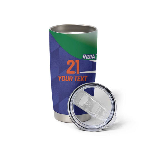 India Cricket Custom Tumbler Cup Ashoka Chakra with Flag Style