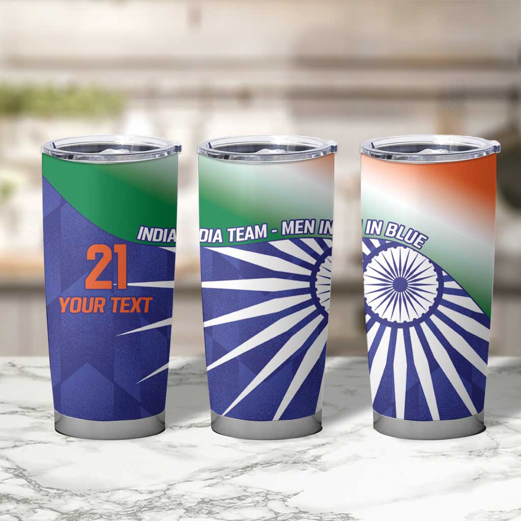 India Cricket Custom Tumbler Cup Ashoka Chakra with Flag Style