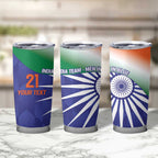 India Cricket Custom Tumbler Cup Ashoka Chakra with Flag Style
